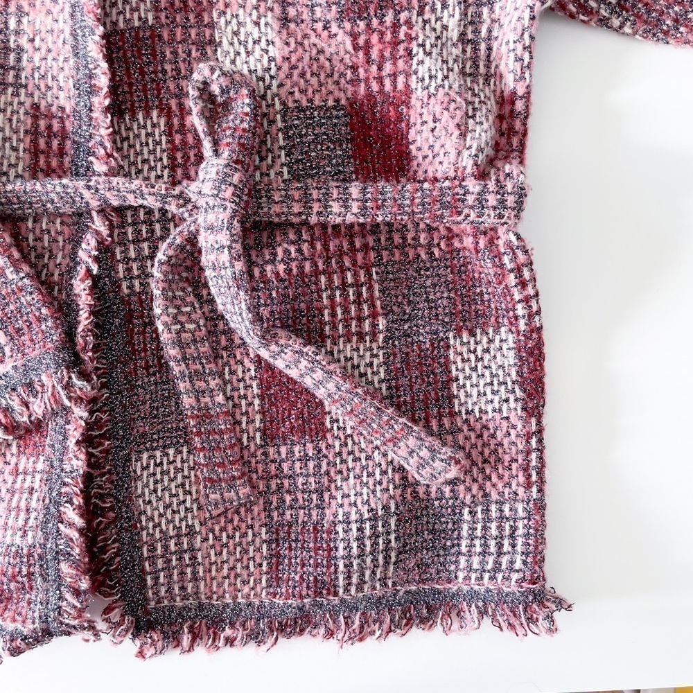 Zara Tweed Patchwork Belted Jacket - Picture 11 of 15